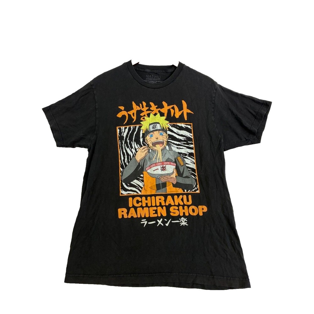 Naruto Shippuden Ichiraku Ramen Shop T Shirt Mens Large Black Anime Graphic Tee